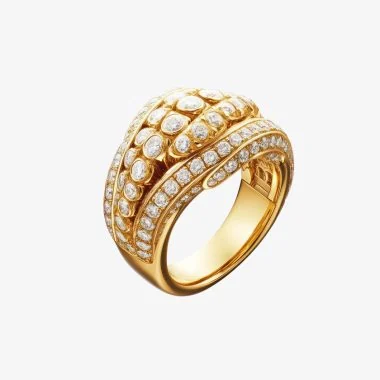 Gold pavé dome cocktail ring
