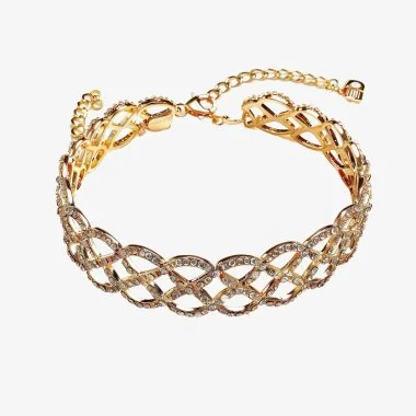 Gold braided link bracelet