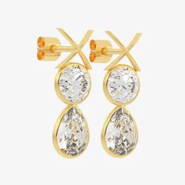 Pear-cut crystal drop earrings