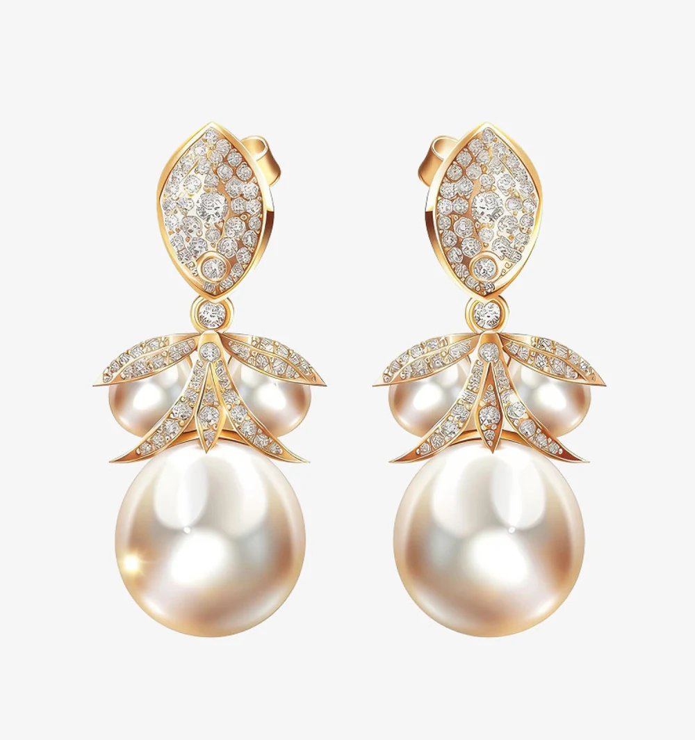 Pearl & Gold Drop Earrings
