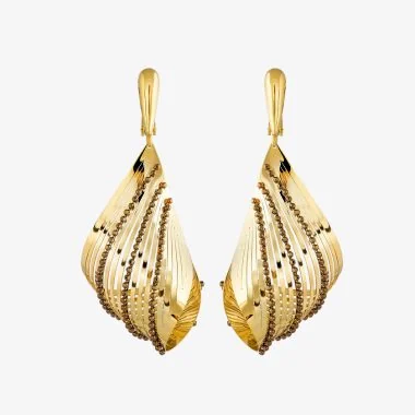 Gold petal drop earrings
