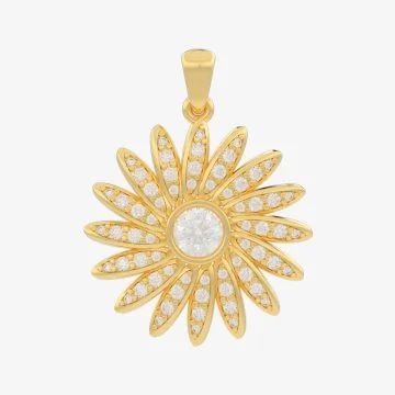 Gold sunburst medallion pendant