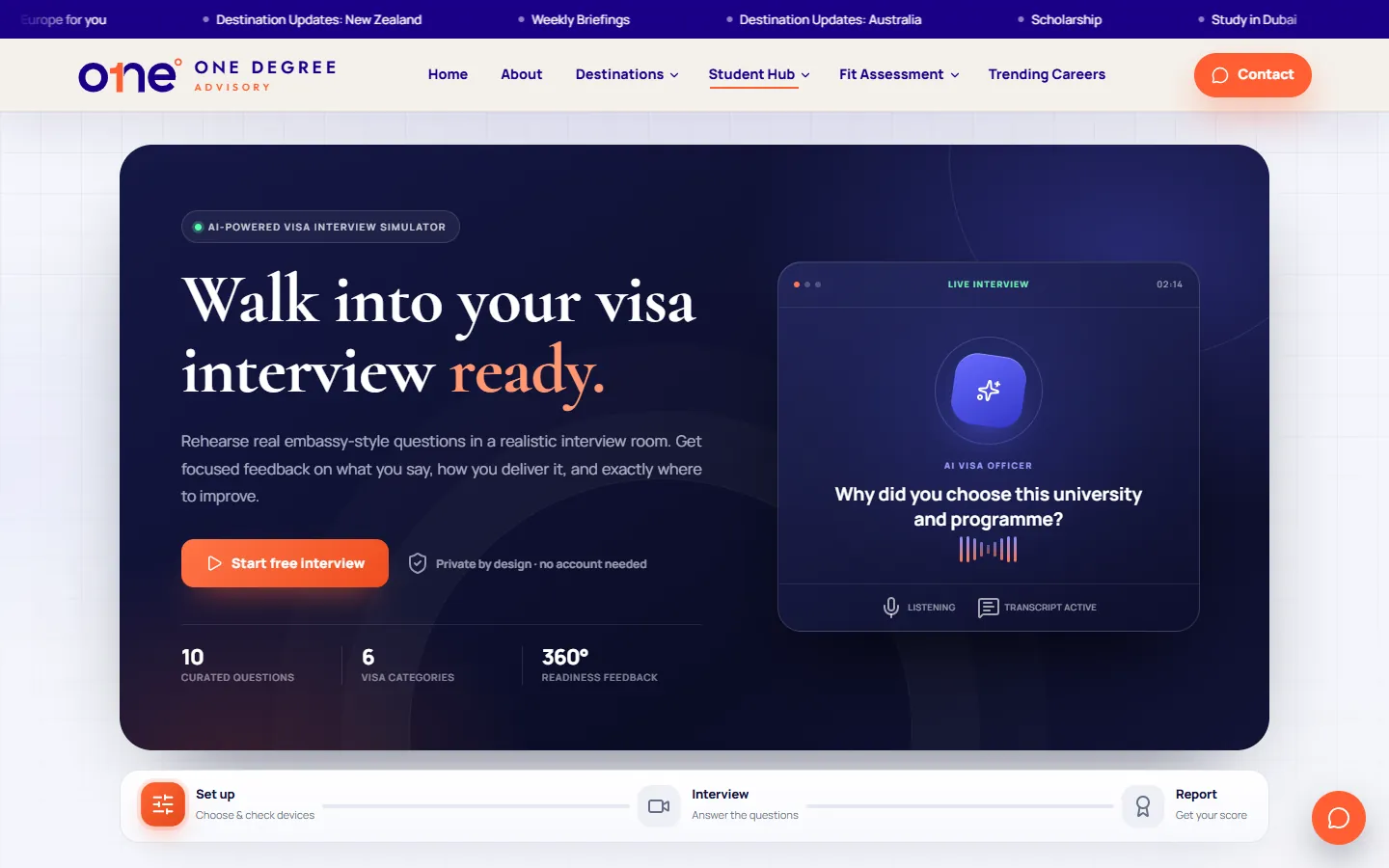 AI visa mock interview