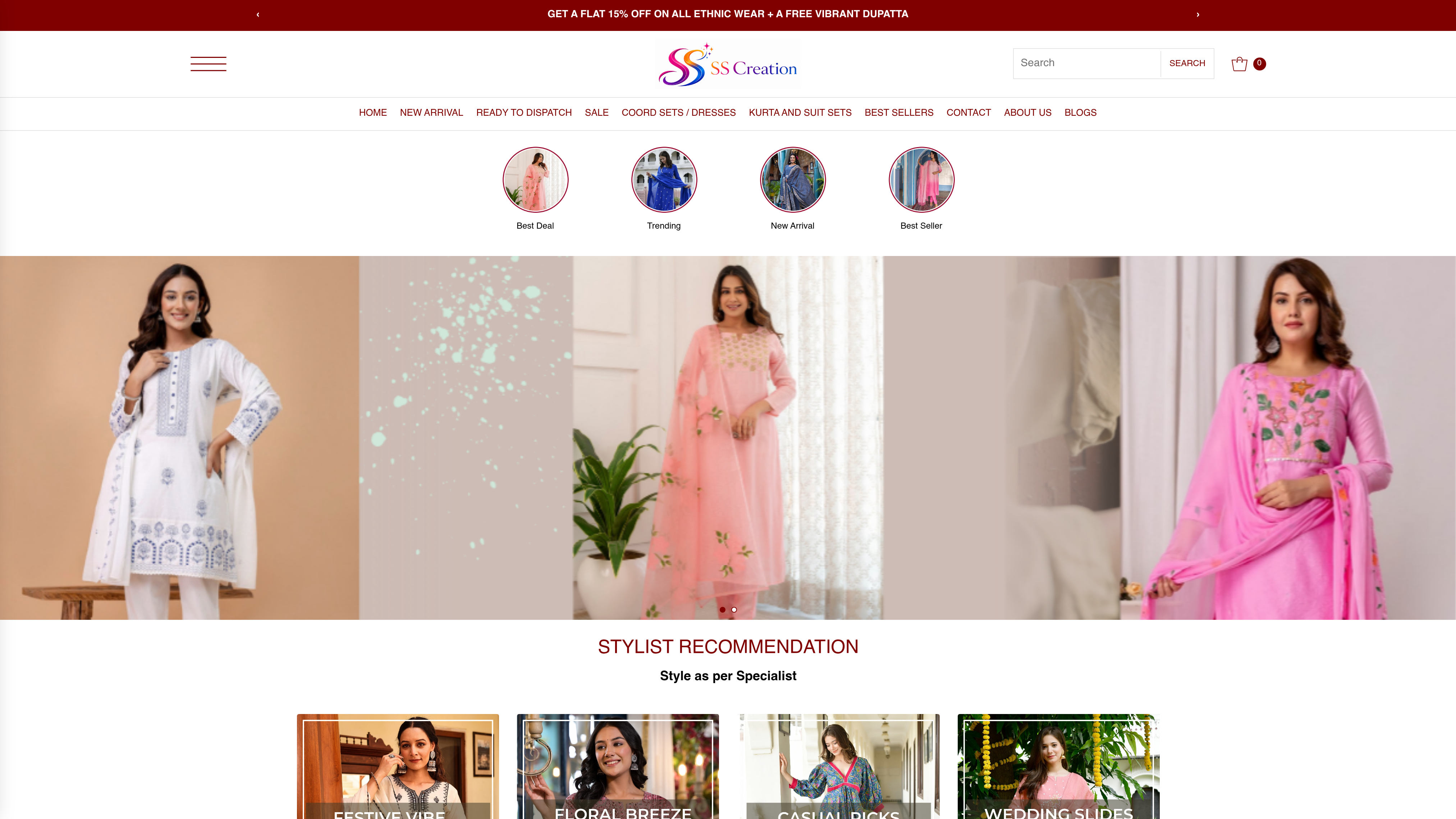 SSCreation homepage screenshot