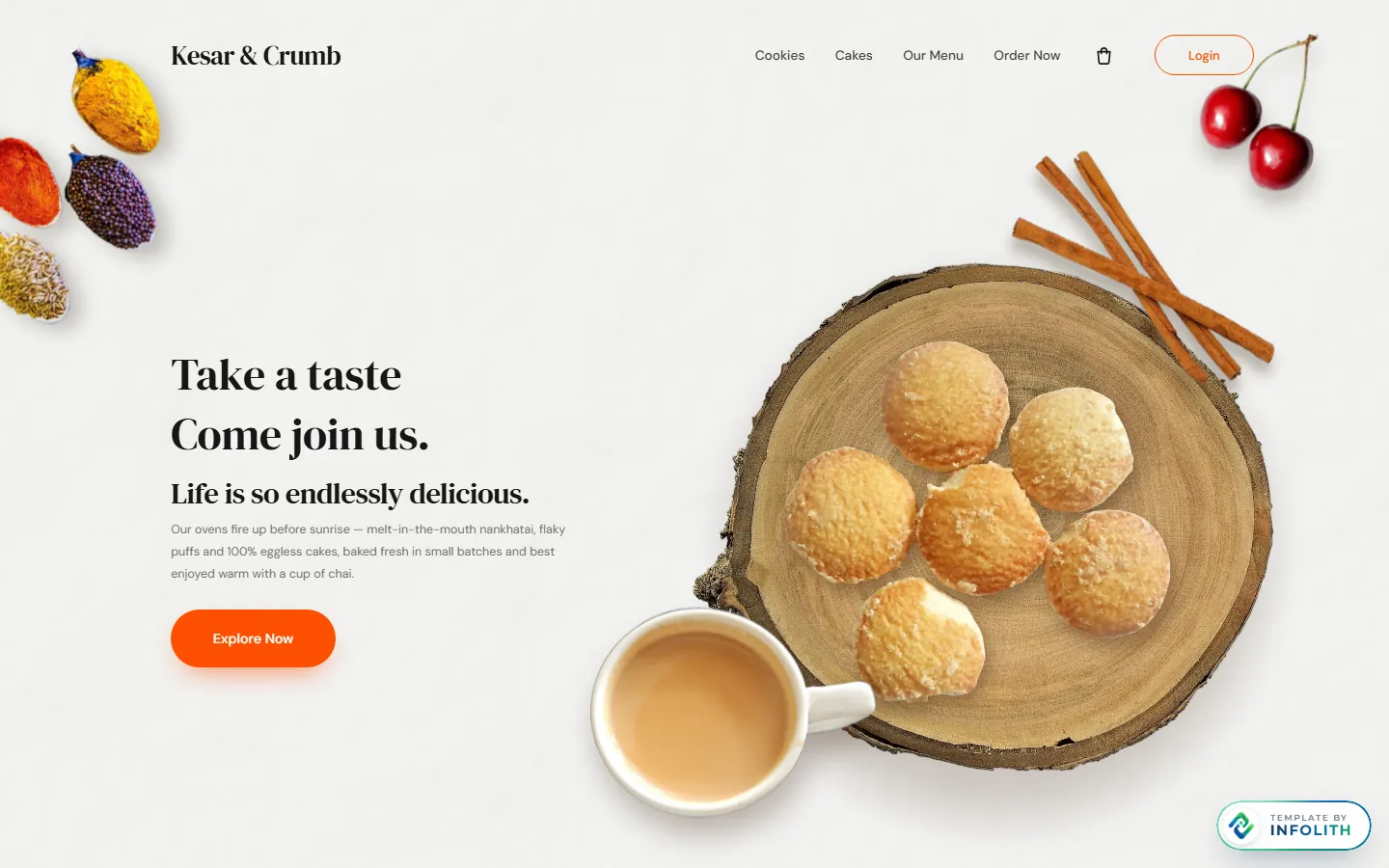 Kesar & Crumb bakery website template