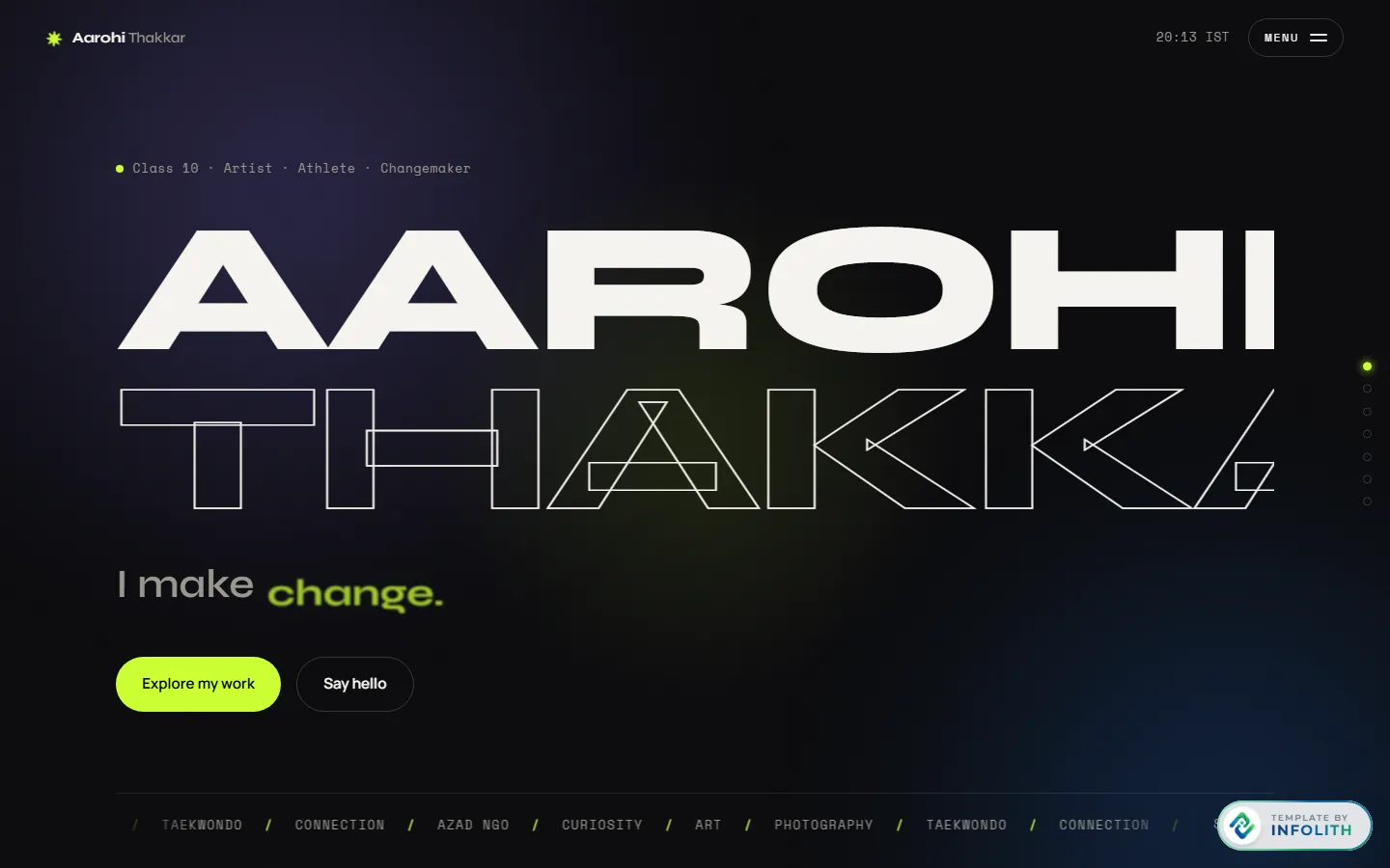 Neon Portfolio website template