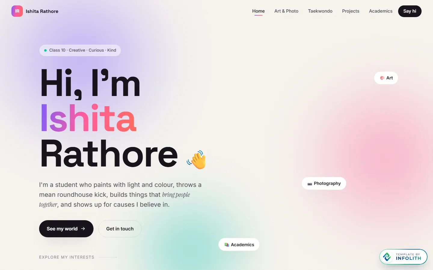 Pastel Portfolio website template