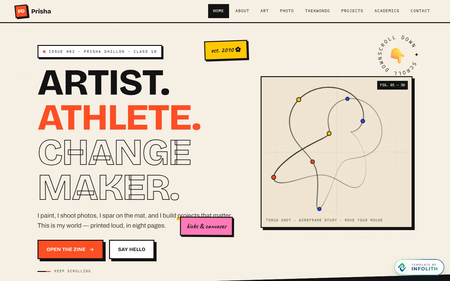 The Zine portfolio website template
